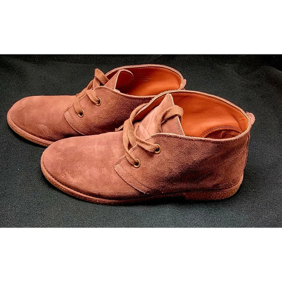 Lucky Brand Emilia Taupe Suede Chukka Ankle Booties Women’s Size 8 Lace-Up EUC - Picture 2 of 7